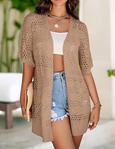 Image of Zeagoo Lightweight Summer Crochet Cardigan for Women