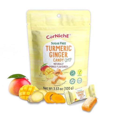 CORNICHE Turmeric Ginger Candy, Anti-Nausea and Digestion Aid, Individually Wrapped Healthy Candy 3.53 Oz Bag (Mango), Small - image 4