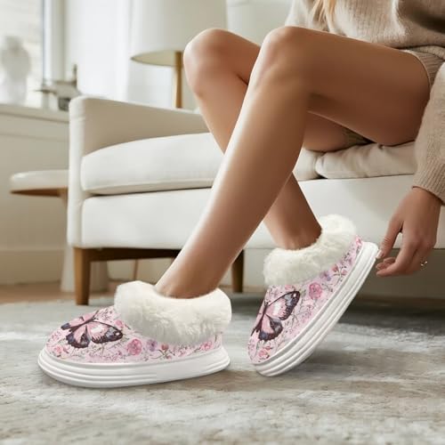 Fuzzy Slippers for Women Comfortable Fleece-Lined Slip on House Shoes for Women Warm Womens Winter Slippers3