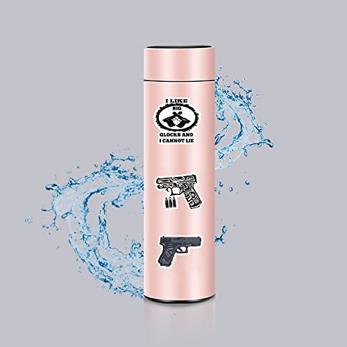 62Pcs Gun Glock Stickers Pack, Cool Sticker Decals for Water Bottle, Laptop, Phone, Scrapbooking, Journaling for Party Supply Favor