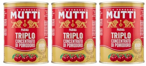 Mutti Triplo Concentrato Di Pomodoro - Triple concentré de tomates - 100 % tomates italiennes - Boîte de 400 g