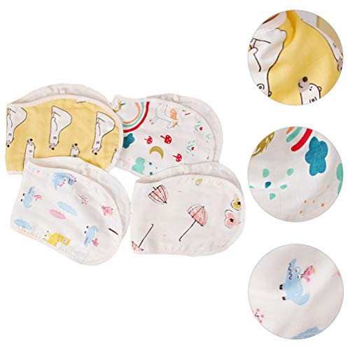 NUOBESTY Conjunto de Toalhas de AlgodÃ£o 4 PeÃ§as de BebÃª Toalhas Macias Babadores de Bandana de Be