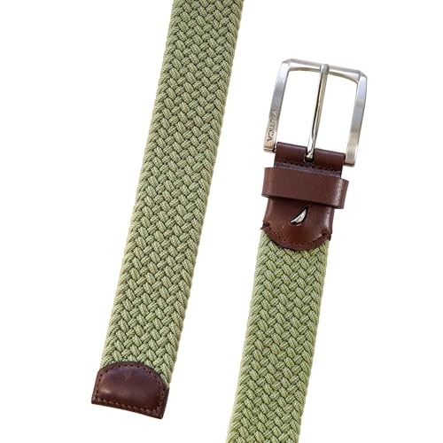 Image of Nautica Men's Casual Leather Belt | Everyday | Classic | Pants | Jeans | Khakis | Chinos | Metal Buckle