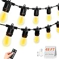 alitade 48FT LED Outdoor String Lights, S14 IP65 Waterproof Patio Lights Outside Light, Edison Shatterproof Bulbs with Remote Control Vintage Backyard Light, Garden, Deck Lighting