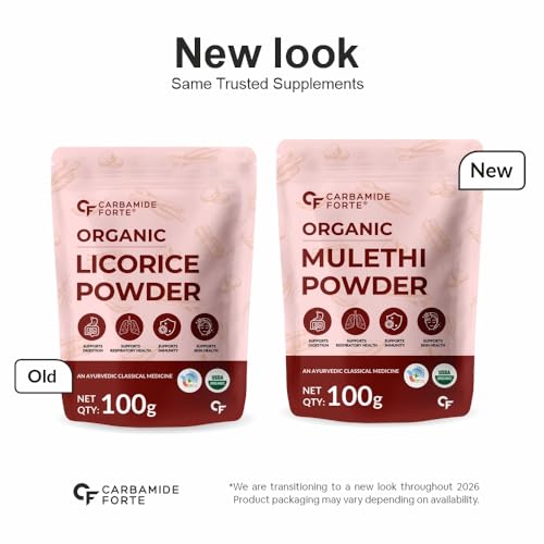 Image of Carbamide Forte Licorice /Mulethi Powder Organic | Mulethi Powder for Face Pigmentation | Yashtimadhu Powders Supports Digestion, Respiratory & Immunity | Natural Herb for Skin & Wellness - 100g