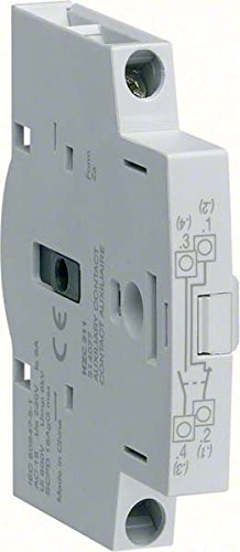 Hager Contacto Auxiliar 1 NA+1NC, 40/160A, Mechanical Switch, Rotary Actuator, ON-OFF Operation, Metallic