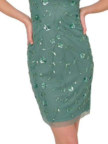 Image of Adrianna Papell Women's Beaded Floral Short Dress