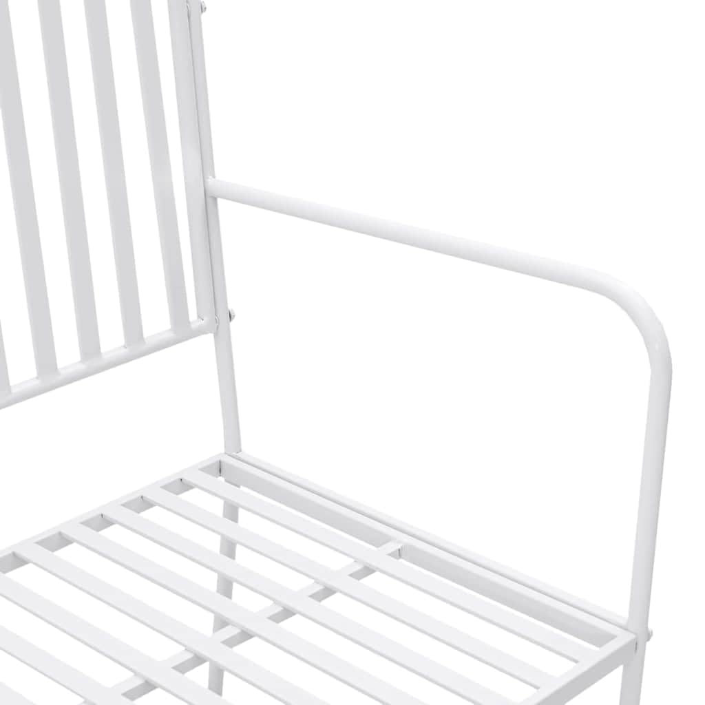 vidaXL Panchina da Giardino Bianco Puro 103,5 x 51,5 x 90 cm Acciaio, Giardino e terrazza, mobili Moderni da Esterno, panchina contemporanea, 2 posti, Stile per Il Tuo Deck