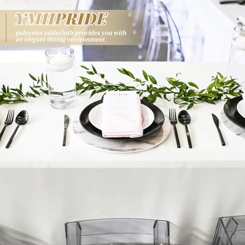 12 Pack Ivory Tablecloths for Rectangle Tables Stain and Wrinkle Resistant Washable Polyester Tablecloth 60 x 126 Inch Table Cloth Rectangle Table 6 Foot Rectangle Table Cloth for Wedding Party by YMHPRIDE - Image 6