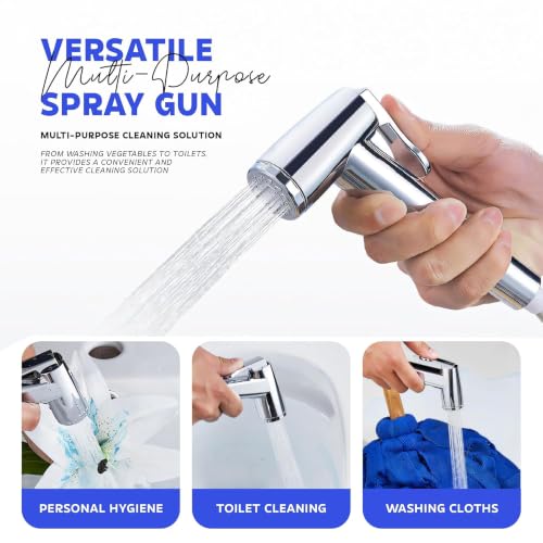 Image of Amazon Basics Health Faucet Gun Only - Premium ABS Plastic Jet Spray for Toilet | Durable Bathroom Bidet Spray Head Pack of 1