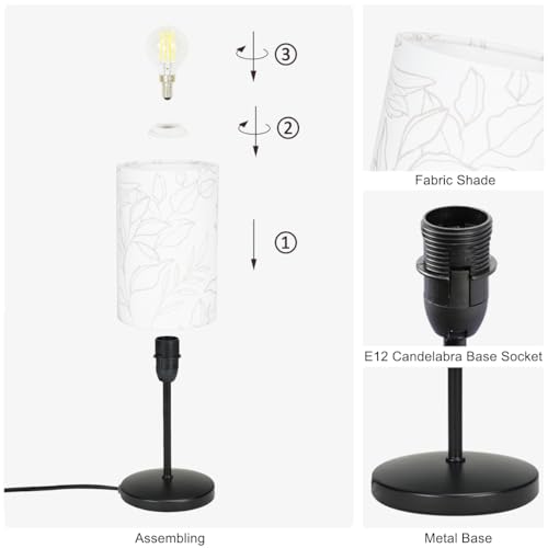 Lámpara de mesa pequeña moderna Alee, set de 2, negro miniatura 6