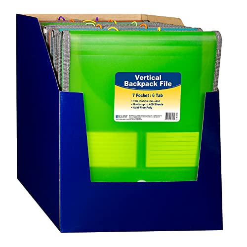 C-Line 7-Pocket Vertical Backpack File, Assorted, 1" X 10 1/4" X 12 3/4" #TOP3