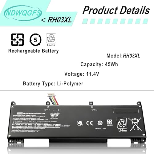 Image of RH03XL M02027-005 Laptop Battery Replacement for HP ProBook 430 440 445 450 455 630 640 650 G8 G9 G10 Series EliteBook 630 640 645 650 655 G9 G10 Series HSTNN-DB0B HSTNN-UB7X HSTNN-OB1T