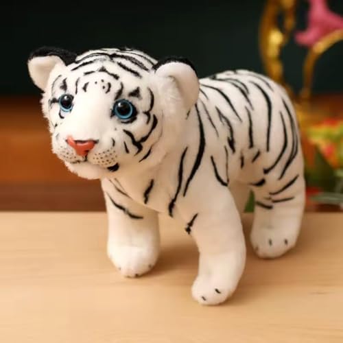 Image of Combo Pack ? 25cm White Tiger & 30cm Orange Cat Plush Toys | 2 Soft Stuffed Animals for Kids | Cute Jungle & Pet Plushies for Boys & Girls (Pack of 2)