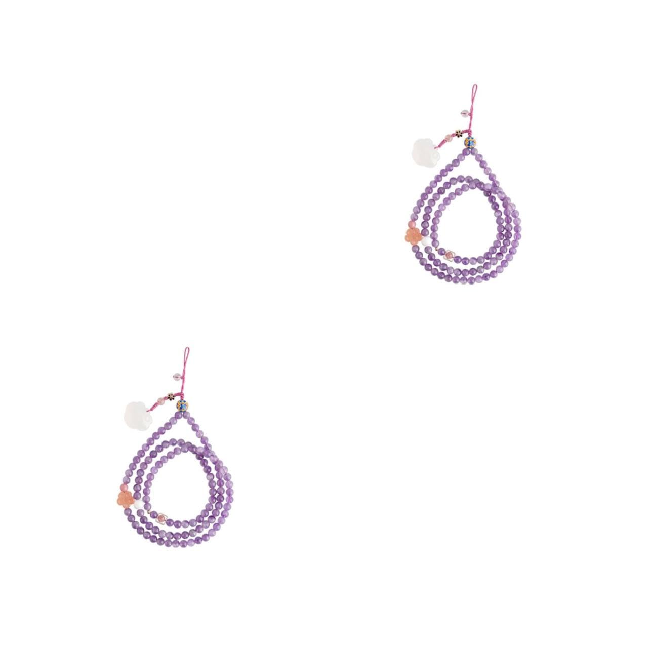 iplusmile Cordón De Amatista Para Teléfono Correa De Cuentas Para Teléfono Accesorios Para Teléfono Celular Correa Para Teléfono Cadena Para Muñeca Correa De Cuentas Para Teléfono