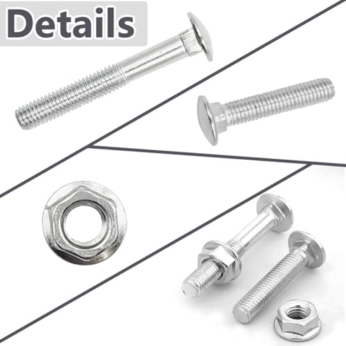 SHUNCHG M5 X 30mm Coach Bolts, Cup Square Carriage Bolt and Nut Pack of 20, M5 (5mm) X 30mm Coach Bolts with Hexagon Nuts - Image 3
