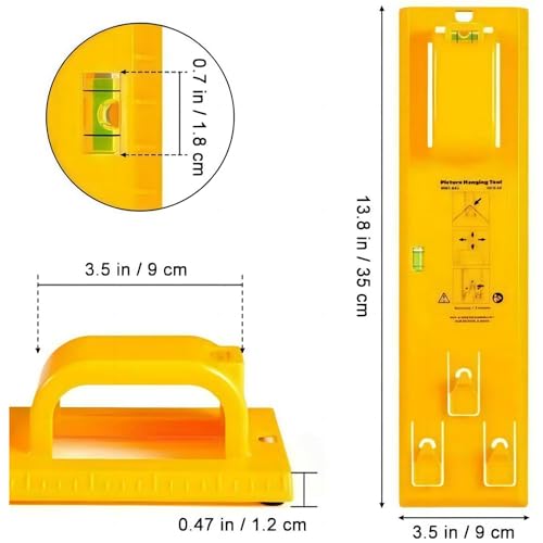 Image of Picture Hanging Tool for Easy Making Position Frame Wall Hanger Photo Hanging Kit Level Ruler for Clock, Mirrors, Artworks, Photos