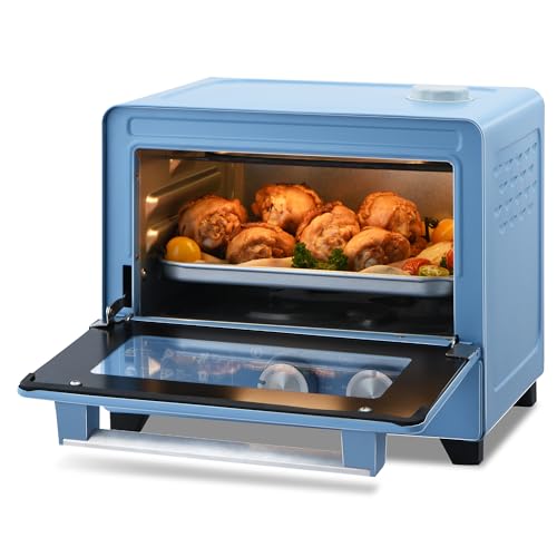 6-in-1 Air Fryer Toaster Oven with Steam Infusion, 12L Air Fryer Compact Oven, Convection Oven, Mild Steaming Air Fryer, Fast Preheat, Air Fry, Grill, Bake, Broil, Heat, Blue