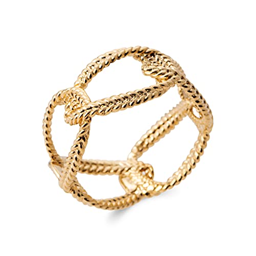 Bague en Plaqué Or tressée sous sachet velours offert pour cadeau