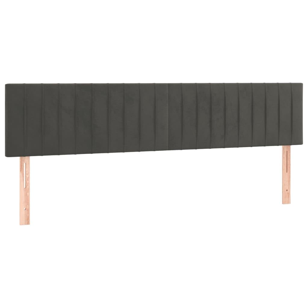 vidaXL Cabecero con Luces LED Cabecero de Cama Cabezal Tapizado para Cama de Matrimonio Mueble Dormitorio Interior Terciopelo Gris Oscuro 180x5x78/88 cm