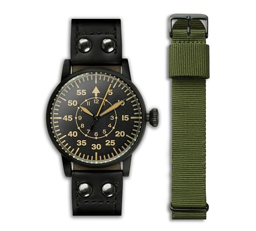 COSTRUITO PER DURARE | Resistente fino a 10 ATM (100 metri), con cassa in acciaio inossidabile e vetro minerale per una protezione ottimale. Progettato per resistere all’uso quotidiano mantenendo il fascino militare vintage.