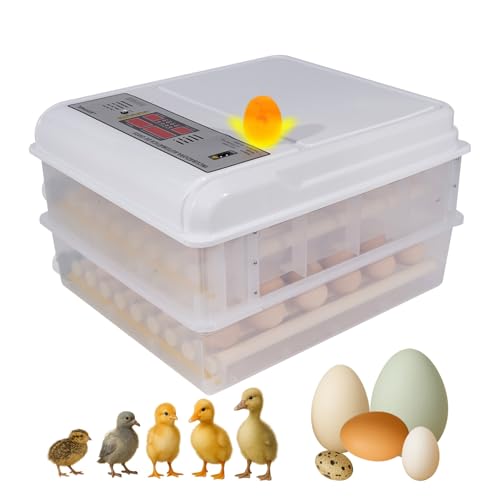 Incubadora Automática Digital 98–120 Ovos com Entrada para Bateria 12V, JOYFOX