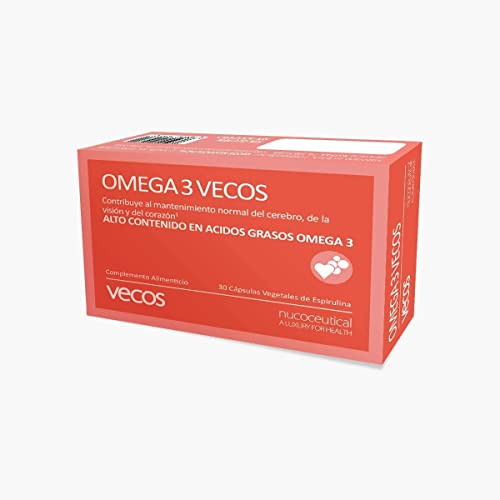 Suplemento Alimenticio Con Omega-3 Y Vitaminas - Omega-3 Vecos - 30 Cápsulas Vegetales De Espirulina - Contiene Con Dha Y Epa - 100% Natural