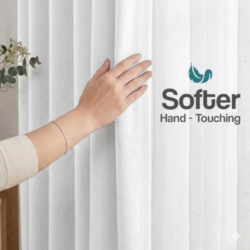 Image of FRESH FROM LOOM 9 ft Parda | Premium Door Curtains for Slider Track | Non-Ring Curtains | S-Wave Pleat | Light Block Blackout Parde | Breathable Fabric Parda (White | 9 Feet Set of 2)