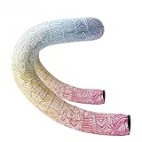Glewi Regenbogen-Fahrrad-Lenkerband, 2100 mm, PU+EVA, rutschfest, stoßdämpfend, selbstklebend, für Rennrad