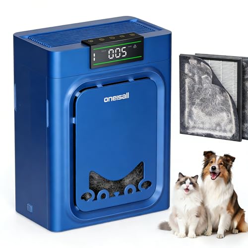 Oneisall Air Purifiers for Home Pets with Double-Sided Inlet,Pet Air Purifier with Washable Filters,Home Large Room Up To 2200Ft虏,CADR 320m鲁/h,25dB,PM2.5 Display,Air Purifier for Pets Hair,Smoke,PP02