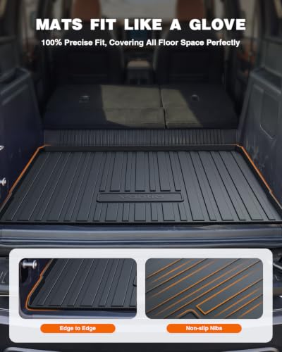 Image of Cargo Liner for 2021-2026 Ford Bronco 4-Door, Custom Fit TPE Trunk Mat, All-Weather Rear Cargo Mat with Raised Edges, Black, Not for Bronco Sport or 2-Door