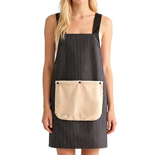 Genikeer Delantal De Cocina - Vestido Impermeable Lavable A Máquina,Con Bolsillos Utiles | para Hornear Chef Cafetería Jardín Hogar Interior Exterior Parrilla Barbacoa