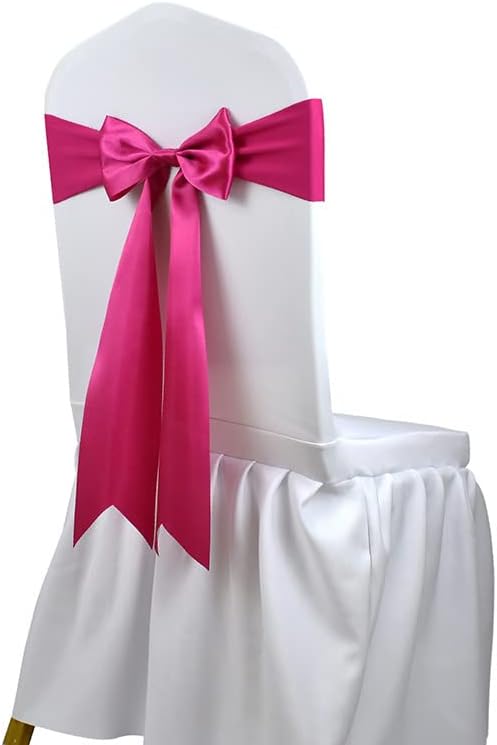 25pcs Satin Spandex Chair Sash Bands Wedding Event Hotel Decor Chair Ribbon Sash Bow Knot Tie Burgundy (Blue)