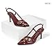 IDIFU Red Slingback Kitten Heels for Women Stiletto Heel Closed Pointed Toe Pumps Buckle Straps Dress Shoes Sexy Prom Party Work Trendy Fashion Comfortable Pumps Dressy Shoes(Burgundy Patent, 7)