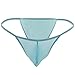 FEESHOW Men's Silky Bugle Pouch Tanga Briefs Bikini Underwear Blue