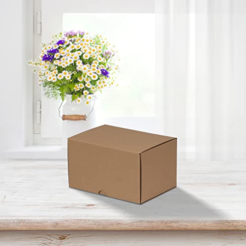 Image of HORLIMER 7x5x4 inches Shipping Boxes Set of 25, Brown Corrugated Cardboard Box Literature Mailer