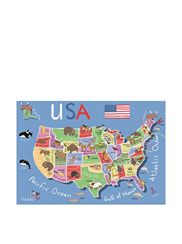 Ravensburger USA Map Floor24 Piece Jigsaw Puzzle for Kids – Every Piece is Unique, Pieces Fit Together Perfectly