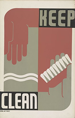 Poster Vintage Garder Propre Art Deco A2 parfait pour la decoration de votre bureau ou salon