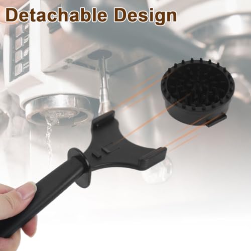 Image of Supvox 51mm Portafilter Spout Cleaning Brush Nylon Bristle Cleaning Brush Coffee Spout Scrub Brush, Easy to Clean, Espresso Coffee Machine Accessory