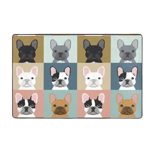 Tapis salon bouledogue français pour chambre d'enfant et cuisine