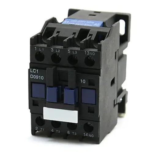 Contacteur AC 3P NO LC1-D0910 rail DIN bobine 220V pour commande moteur triphasé
