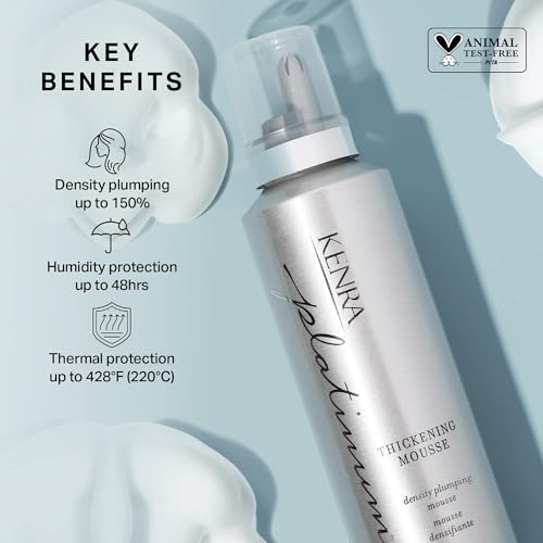 Image of Kenra Platinum Thickening Mousse 12 | Volumizing Styler | Adds Fullness & Body | Humidity Protection Up To 48 hours | Density Plumping up tp 150% | Thermal Protection | All Hair Types