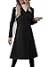 Danedvi Womens Long Double Breasted Coats Lapel Collar Wool Blend Pea Coat Winter Slim Fit Jackets Trench Coat Outwear
