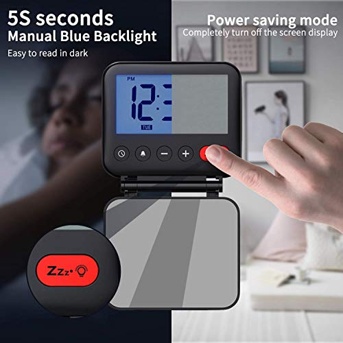 image for NOKLEAD Digital Travel Alarm Clock – Mini Portable LCD Display Clock