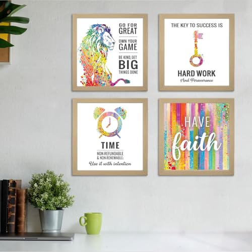 Image of Chaka Chaundh - Motivational Quote Art Frames - Inspirational Wall Quotes for OFFICE, STUDENT, STUDY ROOM - (11 X 11 Inches - Set of 4