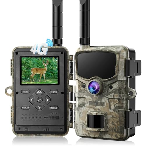 VOOPEAK Cellular Trail Camera with Live Feed, HD 1080P Game Cameras with Night Vision Motion Activated Waterproof, APP Control for Wildlife Monitoring, Perfect for Outdoor