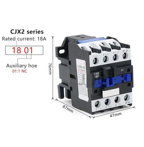 Contacteur AC CJX2-1801 18A triphasé pour circuit électrique 24V