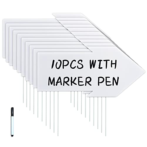 Blank Arrow Signs 15X7In With Stakes Pen,This Way Arrow Yard Signs Diy For Party Decorations, Garage Sale, Guidepost, Open House,Weddings, Birthday Party,Weddings. (10) #TOP14