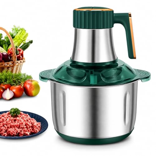 Image of Food Chopper, 2L Stainless Steel Electric Meat Grinder with handle, Food Processor with 4 Sharp Blades for Baby Food Meat, Vegetables, Fruits and Nuts Fruit Mixer Nuts Grinder Blender Fillings Maker