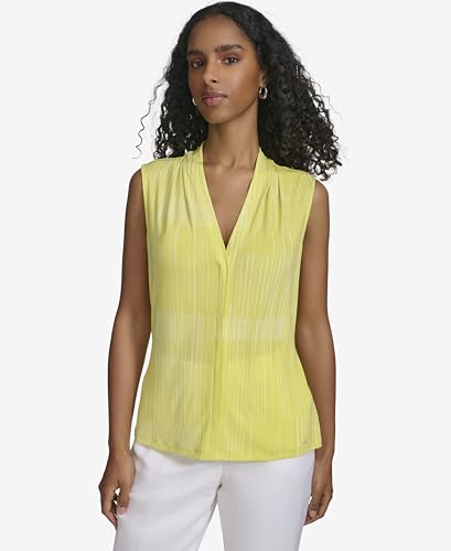 Image of Calvin Klein Women's Sleeveless V-Neck Blouse